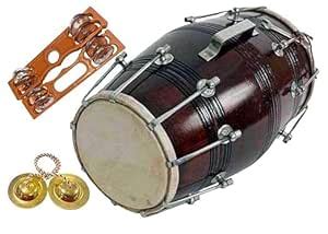 SM' Sai Musicals Professinal Mango Wood Nut & Bold Fitting Dholak Pooja ...