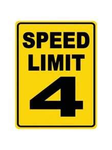 Speed Limit 4 Sign Mph Slow Warning Traffic Road Highway Metal Tin Sign ...