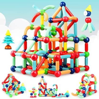 GREEN STONE Magnetic Sticks 64 pcs Building Blocks for Kids Magnetic ...