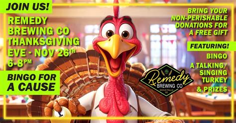 Stuff The Pantry food drive & Bingo For A Cause at Remedy Brewing Co ...