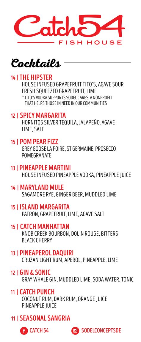 View Our Menu | Seafood Restaurant Fenwick Island | Catch 54