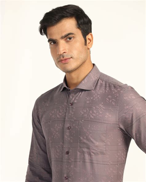 Buy Switch Plum Jacquard Shirt Online India