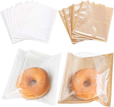 Buy 100 Pcs Heat-Sealable Bakery Bags, Cookie Bags, Translucent Candy ...