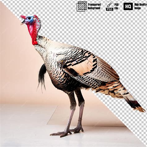 Premium PSD | Royal Palm Turkey Full Body on Transparent Background
