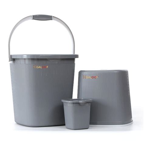 GALOOF 3pc Bathroom Bucket Set | Big Stool, Mug (1.5 L) and 25 Liter ...
