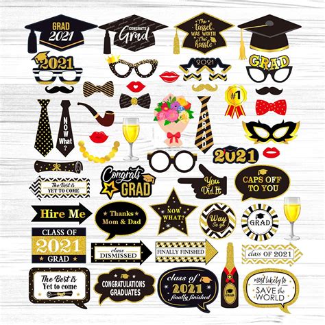 Buy 2021 Graduation Photo Booth Props Class, PERFQU Creative Graduation ...