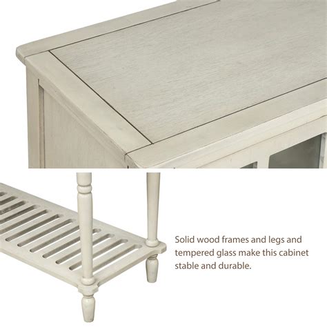 Wood Console Sofa Table with Storage Drawers and Bottom Shelf, Storage ...