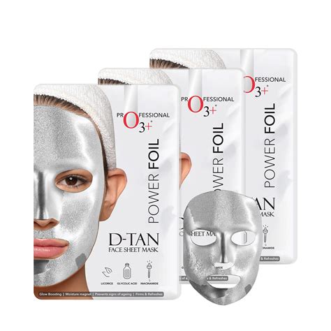 O3+ Power Foil D-Tan Face sheet mask for Skin Brightening Face Mask For ...