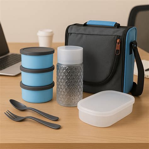 5106 All in One Lunch Box With Fabric Bag For Office