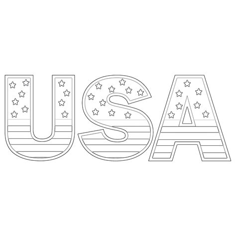 Printable American Flag Coloring Page | Coloring Pages Mimi Panda