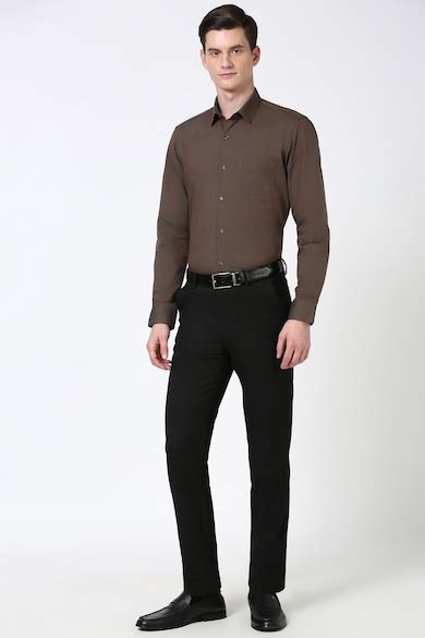 Buy Men Brown Slim Fit Full Sleeves Formal Shirt Online - 39734748 ...