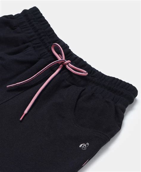 Buy Girl's Super Combed Cotton French Terry Solid Shorts - Black AG04 ...