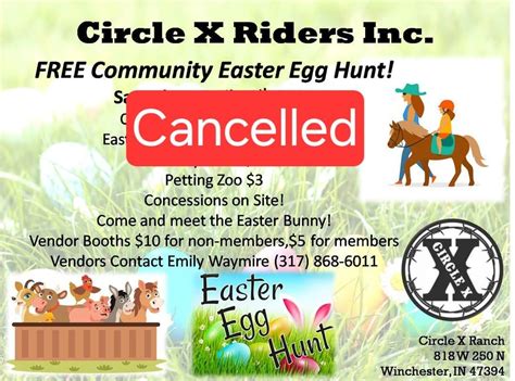 Update: Event Cancelled Circle X Community Egg Hunt! , 818 W 250 N ...