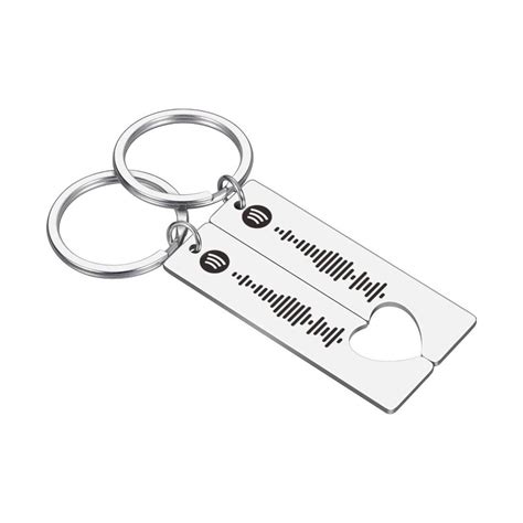 Wacky A Pair Heart Couple Keychain Personalized Spotify Code Keychain ...