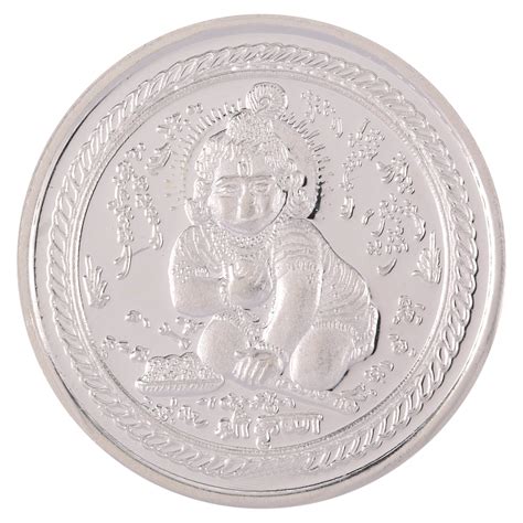 Ananth Jewels BIS Hallmarked Silver Coin 10 grams Bal Krishna : Amazon ...