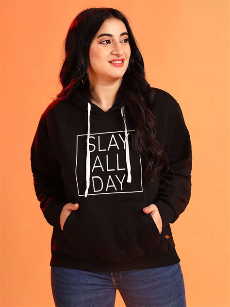 Plus Size WOMEN PRINTED HOODED SWEATSHIRT (3XL - 6XL) | Instafab Plus
