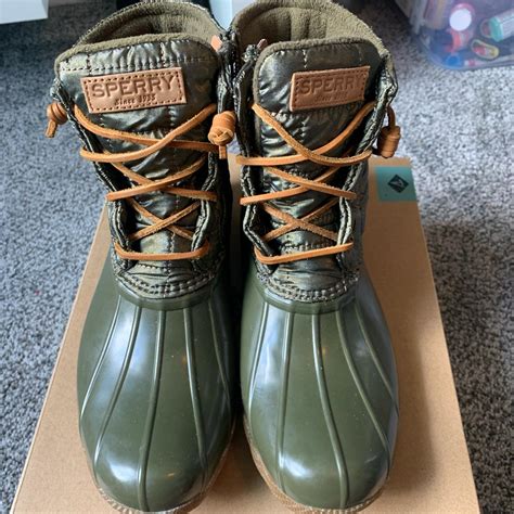 Sperry olive duck boots online