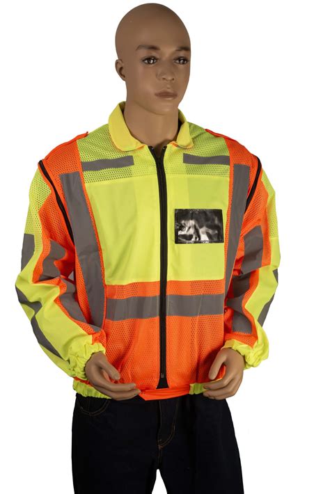 Reflective Vest Traffic Officer Lime Orange Long Sleeve