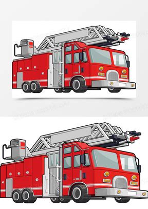 卡通消防车素材_卡通消防车图片_卡通消防车免费模板下载_熊猫办公