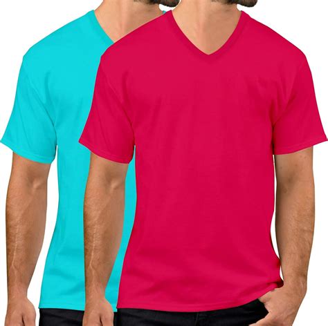 Buy OPLU Premium Mens Plain V Neck Half Sleeves Cotton Combo Pack of 2 ...