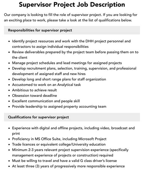 Image result for Project Supervisor