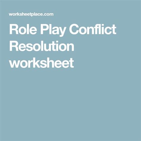 Image result for Conflict Resolution Role Play Examples