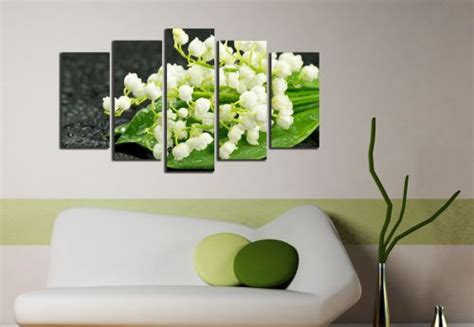 Floral wall art decoration set of 5 pieces May-lily