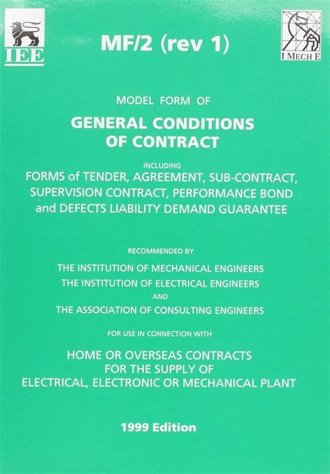 Buy MF/2 (Revision 1) (Model Forms of General Conditions of Contract ...