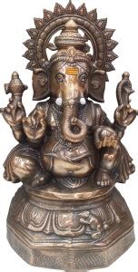 vinayakmoorti Big Size Sitting Ganesha Black Metal Idol Ganeshji ...