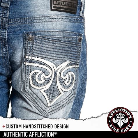 Buy Affliction Mens Jeans Relaxed Fit. Bootcut Premium Denim Jeans for ...