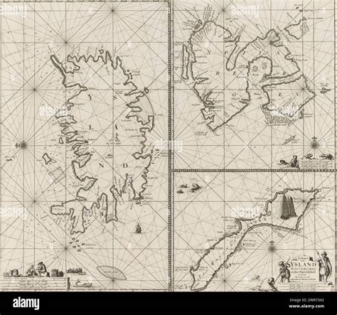Three-part pass map of Iceland, Jan Mayen Island and Spitsbergen, Pass ...
