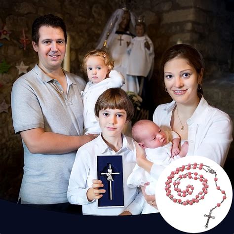 Buy 6 Inch Baby Wall Cross Baptism Gifts for Girls and Pink Rose Shaped ...