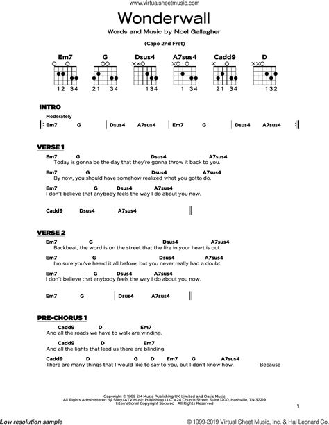 Wonderwall Guitar Chords