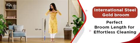 Monkey 555 International Steel Gold Handle Grass Broom - Pack of 2 ...