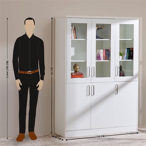 Buy Quadro 3-Door Book Cabinet - White from Home Centre at just INR 29998.0