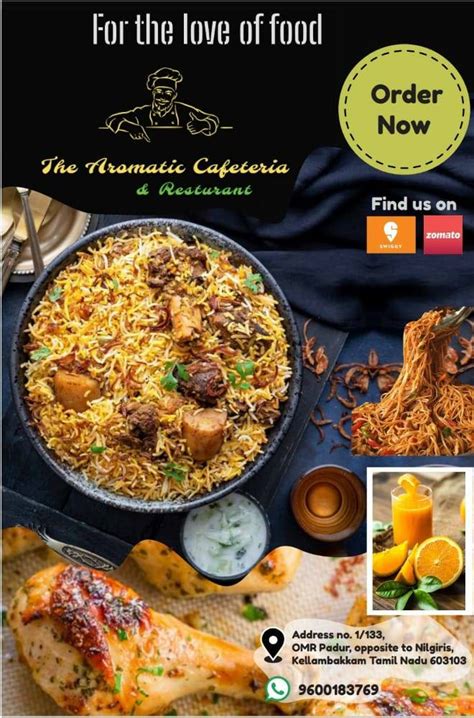 Menu at THE AROMATIC CAFETERIA, Chennai