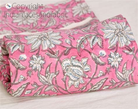 Block Print Cotton Fabric by the Yard Soft Cotton Fabric Block Print ...