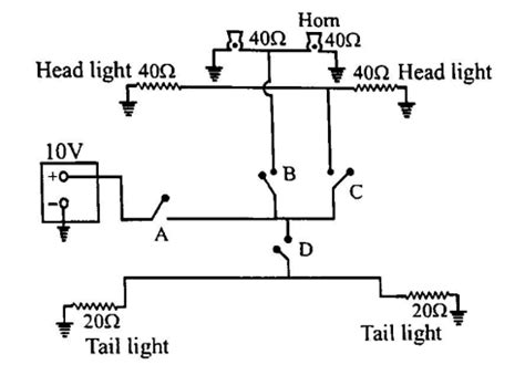 Figure shows an automobile circuit. How much power (in watt) is ...