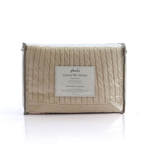 Cable Knit Cotton Knitted AC blanket / Dohar for Round the Year Use in ...