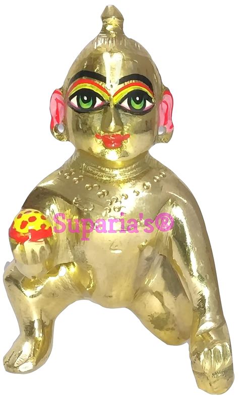 Buy Suparia's® Laddu Gopal Murti Hand Painted Brass Idol (Ladoo Gopal ...