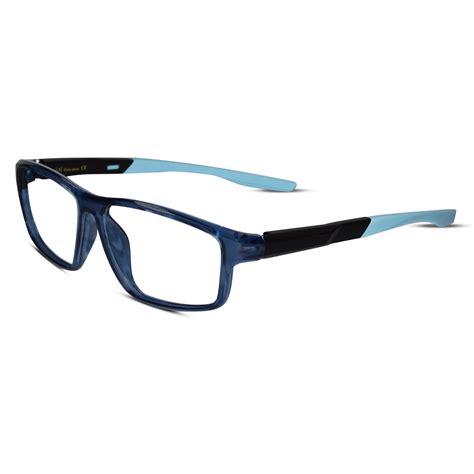 Trendy Blue & Black Lightweight Full Rim Sports Unisex Eyeglasses ...