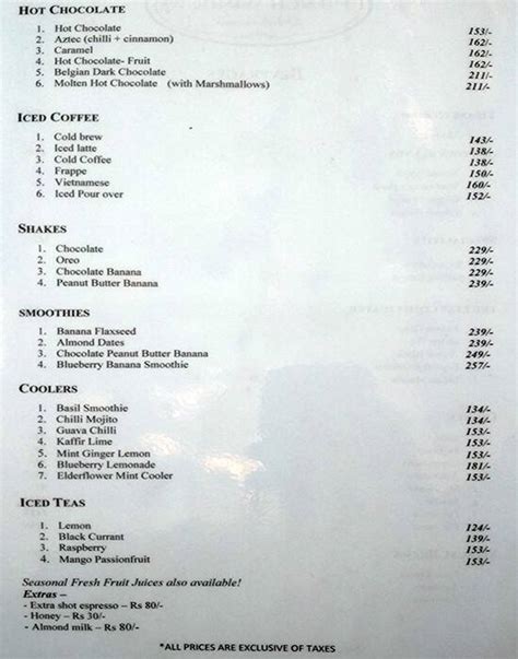Menu at The French Window Patisserie, Pune, Lane Number 5