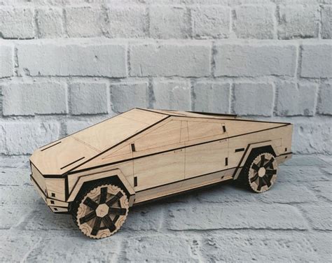 Laser Cut Wooden Tesla Cybertruck 3D Puzzle Svg 3 Mm Glowforge Laser ...