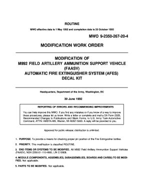 Modification Work Order - Fill Online, Printable, Fillable, Blank ...
