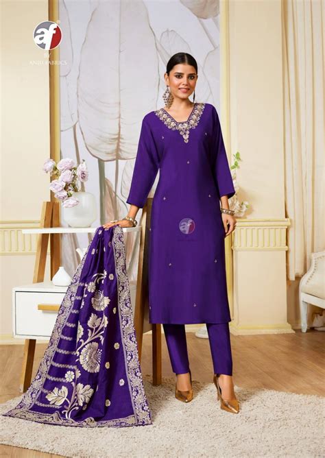 Af Vastra Vol 4 Roman Silk Kurti Bottom With Dupatta Collection ...