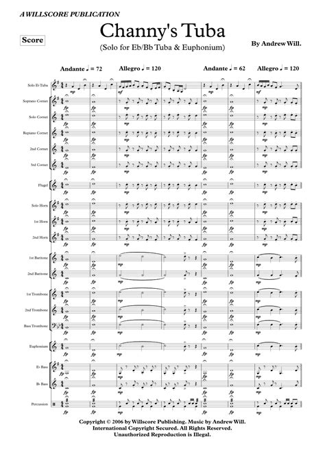 Channy's Tuba Sheet Music | Andrew Will | Brass Band