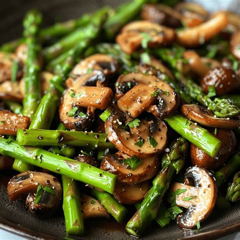 Sautéed Asparagus and Mushrooms - Recipes Smile
