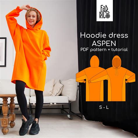 Aspen oversized hoodie dress sewing pattern + video tutorial - Fabrico