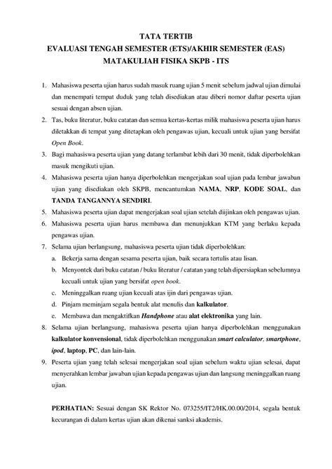 TATA Tertib Evaluasi Tengah Semester (ETS) - TATA TERTIB EVALUASI ...