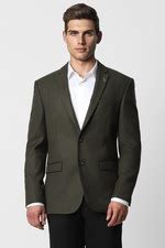 Buy Men Olive Solid Slim Fit Formal Blazer Online - 930299 | Van Heusen
